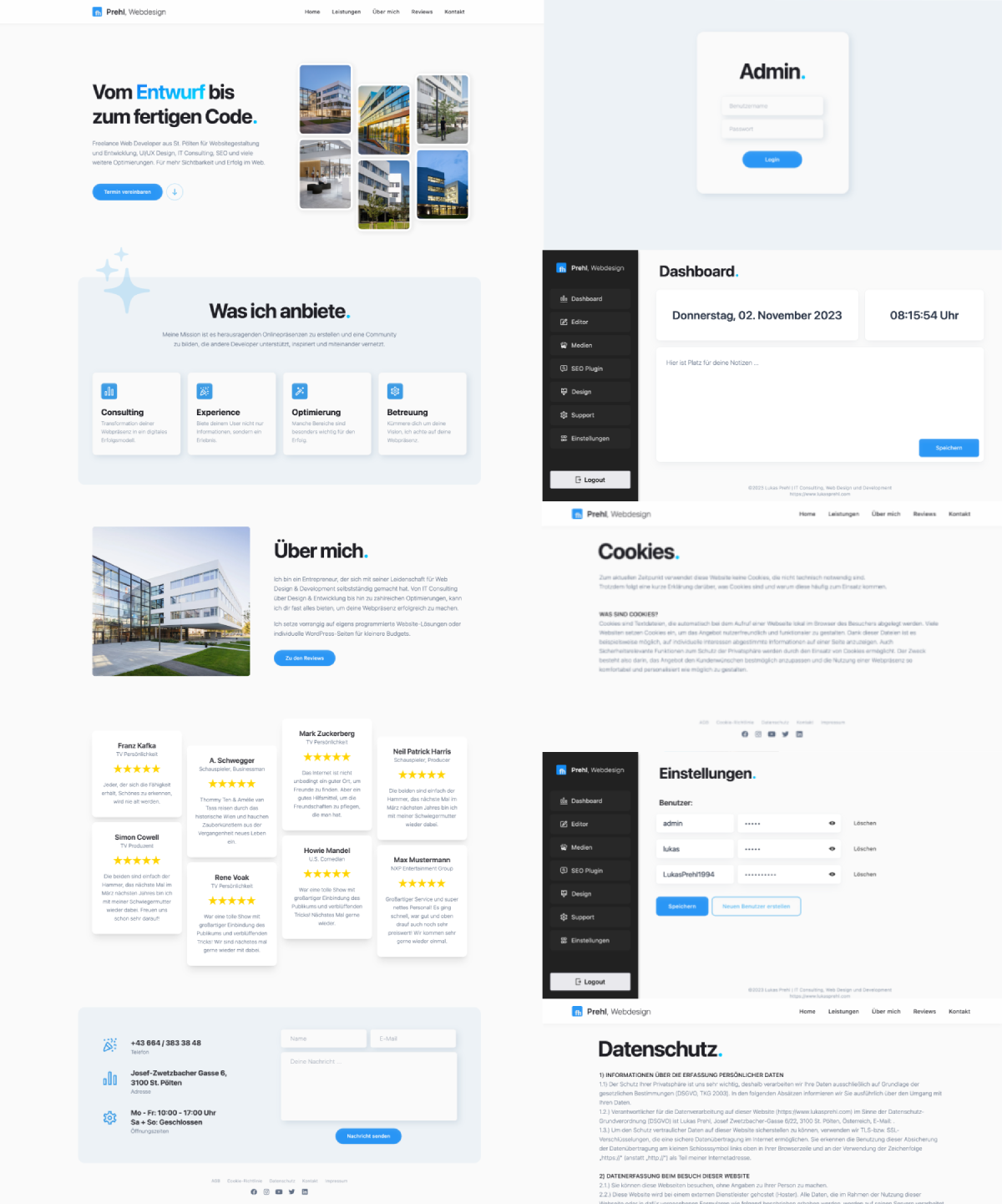 Template Website für Webagentur Prehl